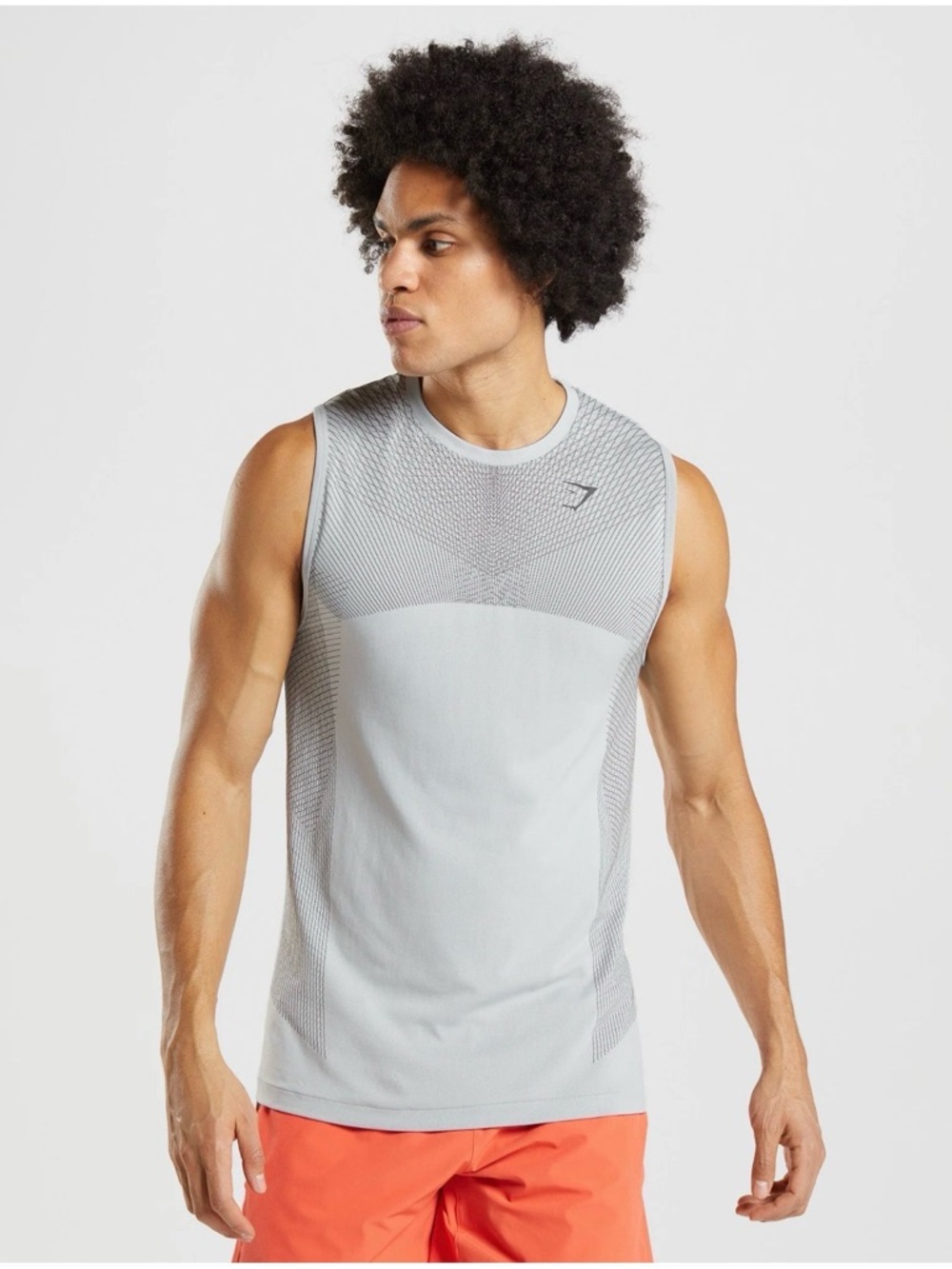 Gymshark Light Gray Men's Apex Seamless Tank